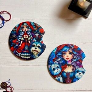 Colorful Illustrated Car Coasters